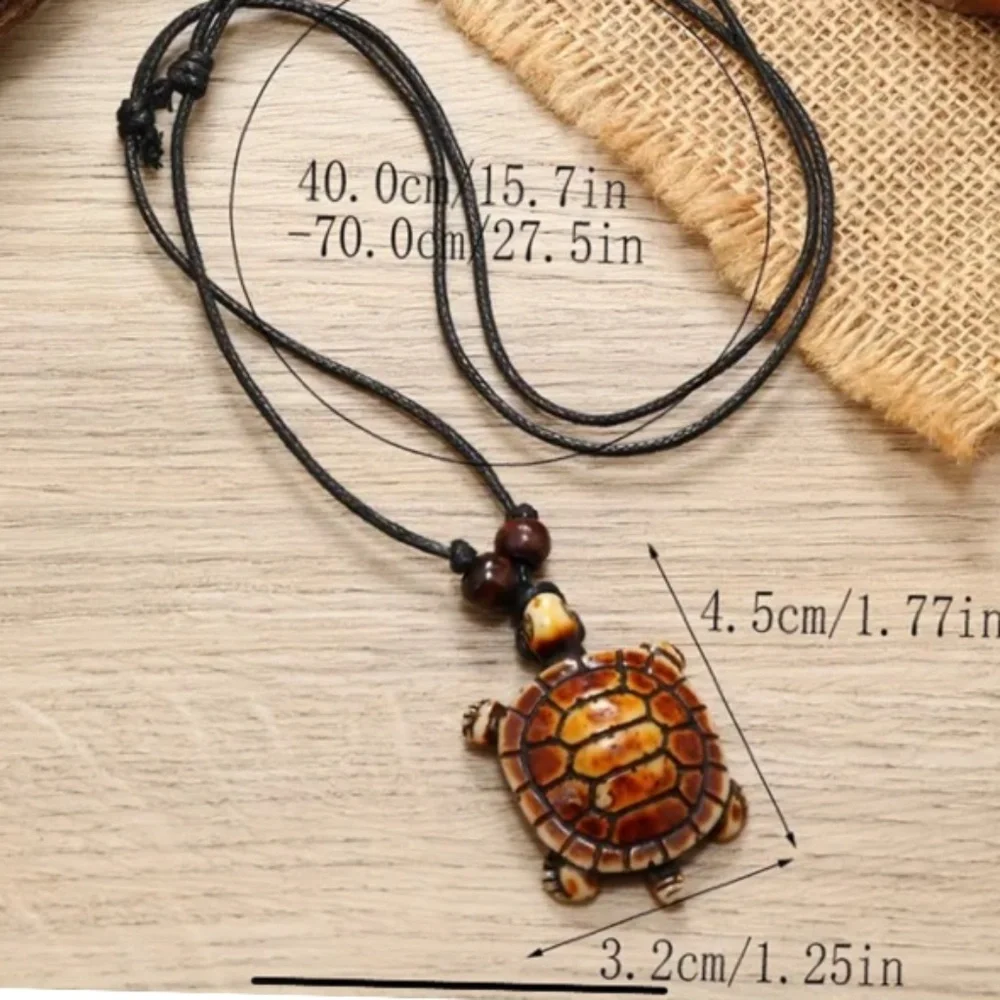 NWOT Unisex Acrylic Turtle Adjustable Necklaces! You get 1 random necklace!